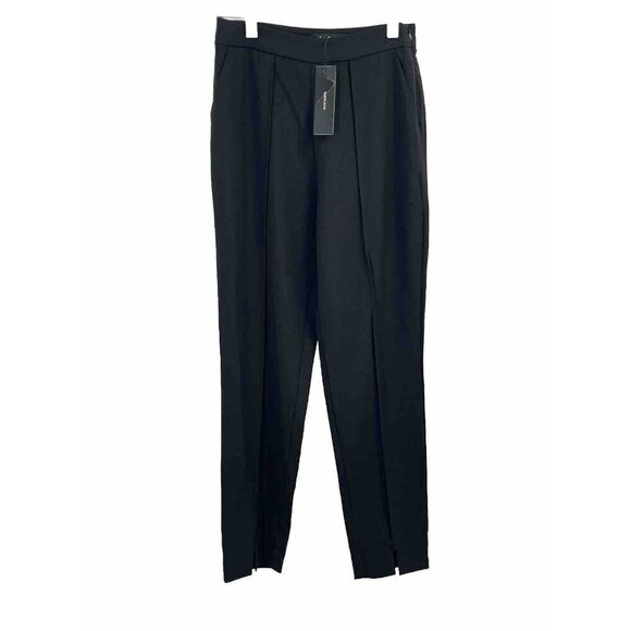 Lulus Black Pleated Slim Straight Pants Sz XS NWT - Picture 1 of 6